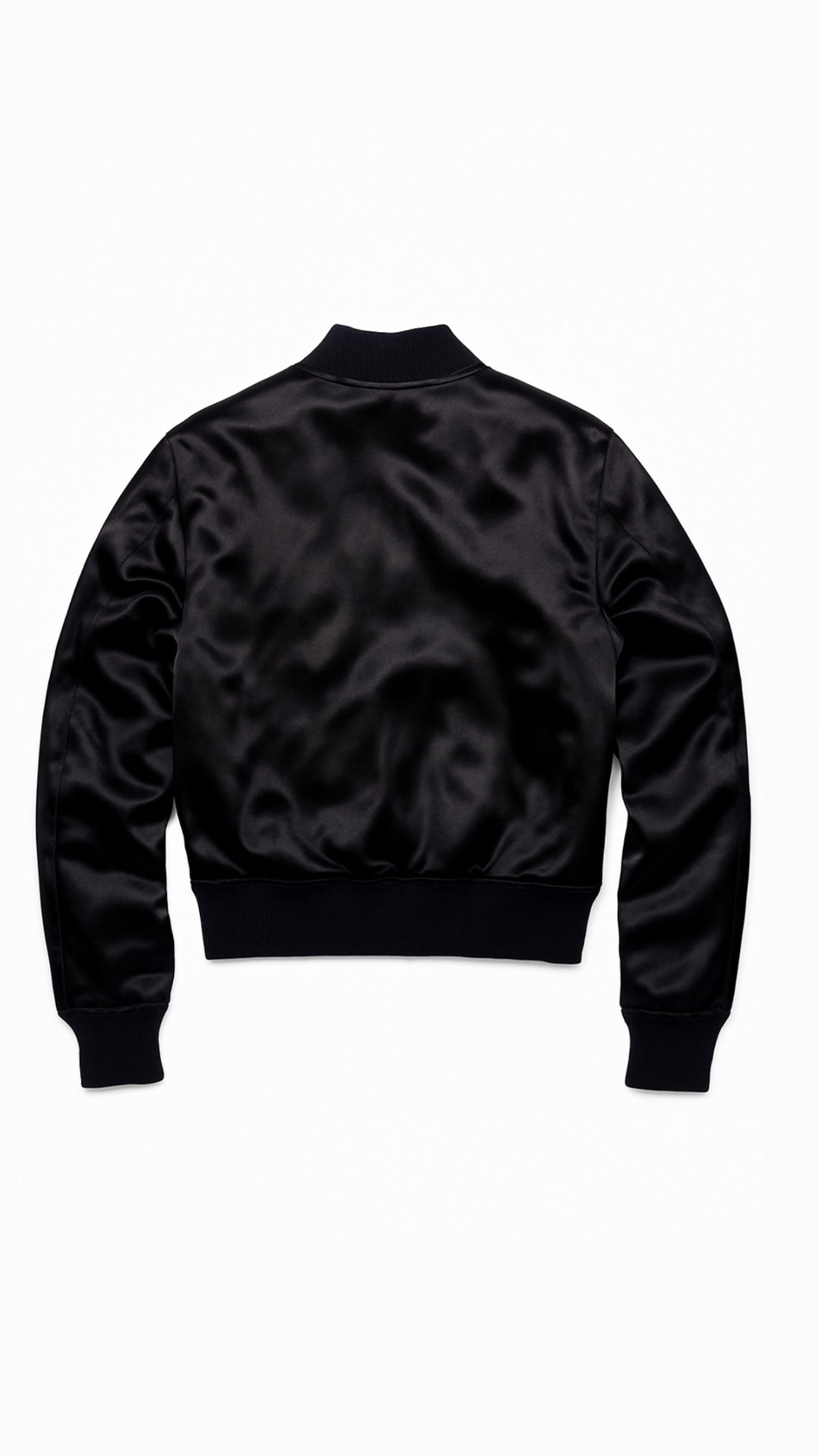 Black satin bomber jacket