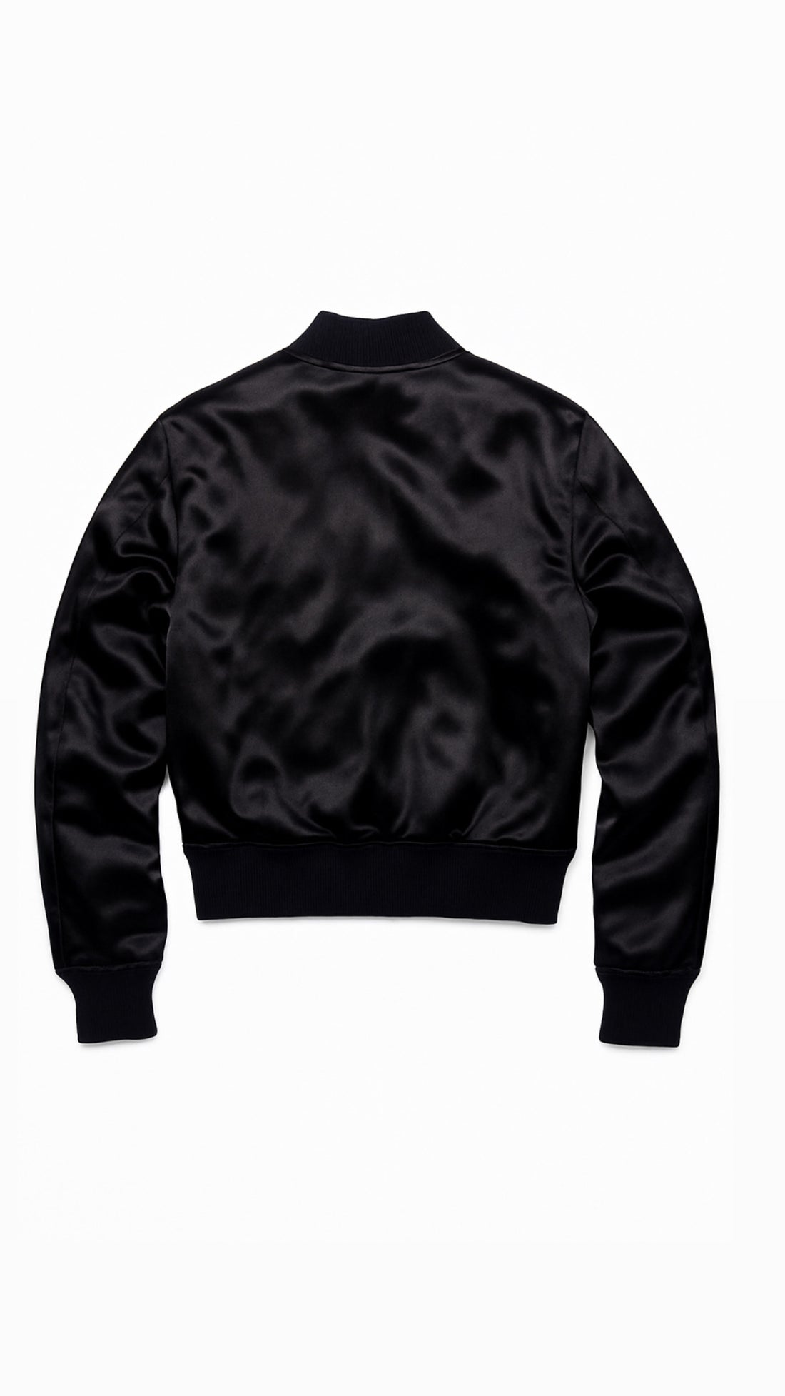 Black satin bomber jacket