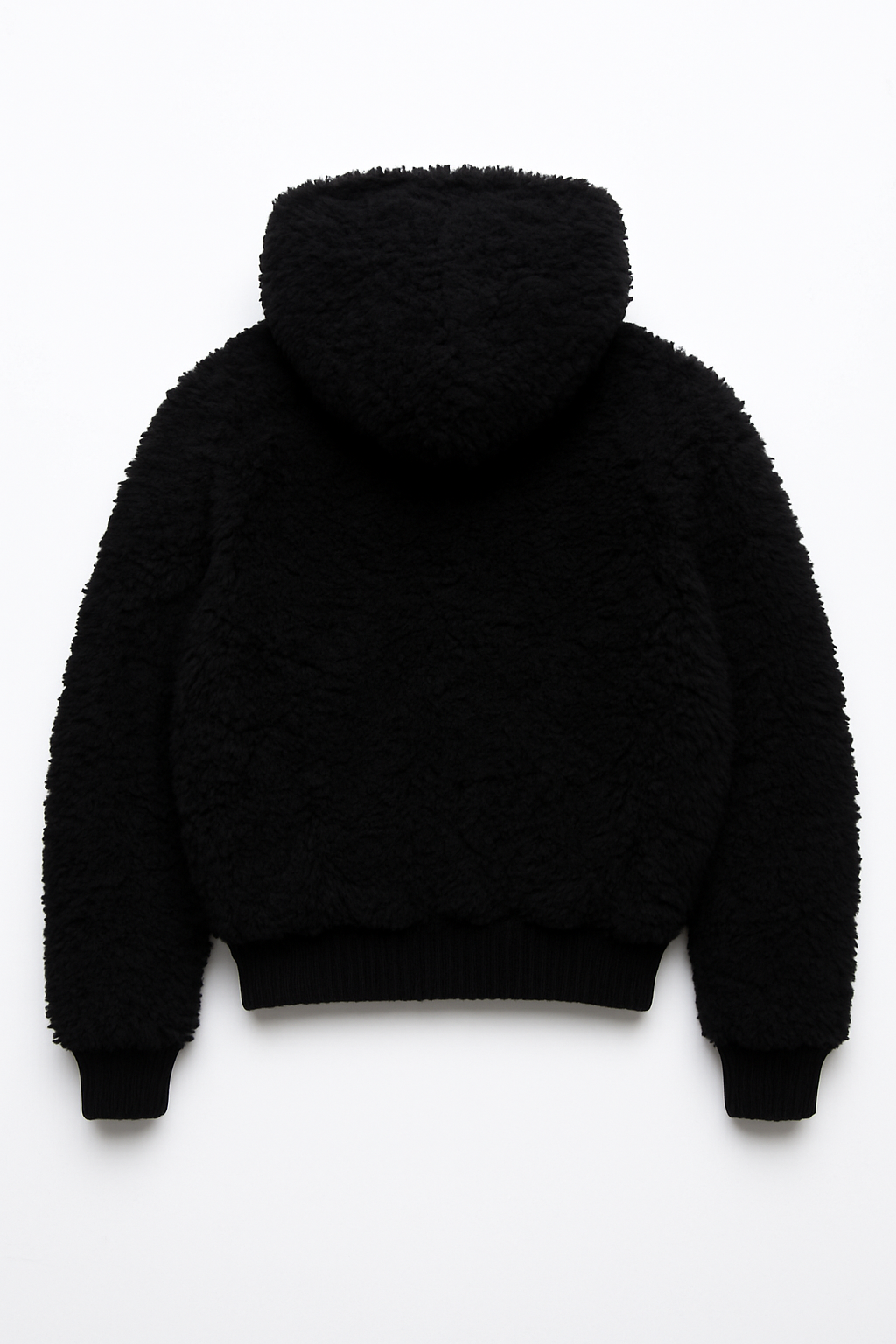 Black Zip-Up Knit Hoodie